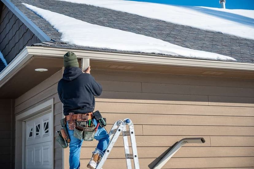 contractor-installing-gutters-on-residential-building